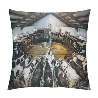 Personality  Robotic Automatic Industrial Milking Rotary System In Modern Dia Pillow Covers