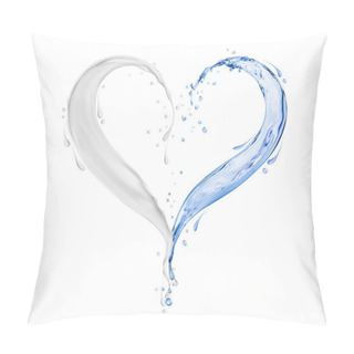 Personality  Splashes Of White Cream And Water In The Shape Of Heart On White Pillow Covers