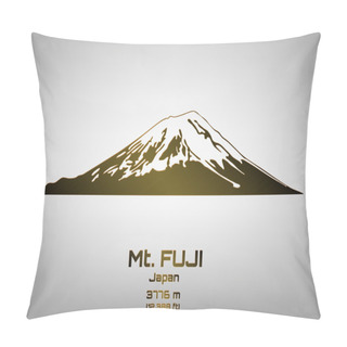 Personality  Outline Vector Illustration Of Bronze Mt. Fuji Pillow Covers