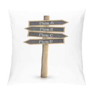 Personality  Plan A, B, C, D Blackboard Road Sign Pillow Covers