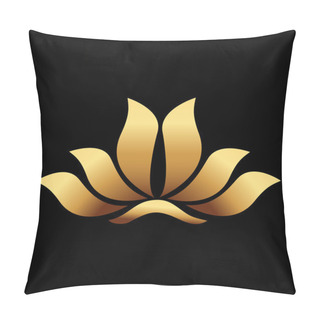 Personality  Vector Of Yoga Gold Lotus Flower Logo Pillow Covers
