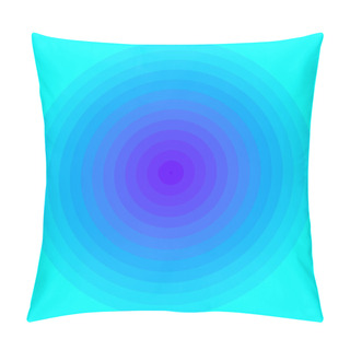 Personality  Abstract Blue And Cyan Radial Gradient Background. Texture With Circular Lines. Vivid Circle Pattern. Pillow Covers