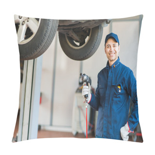 Personality  Mechanic At Work In Garage Pillow Covers