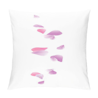 Personality  Violet Pink Flying Petals Isolated On White Background. Sakura Roses Petals. Vector Pillow Covers
