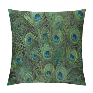 Personality  Peacock Feathers On A Table Background Pillow Covers