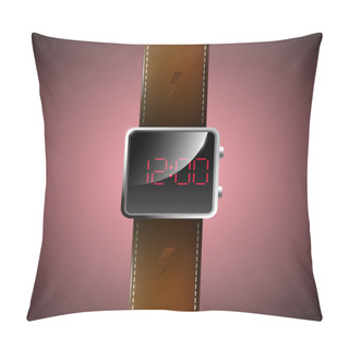 Personality  Vector Illustration Of A Led Watch. Pillow Covers