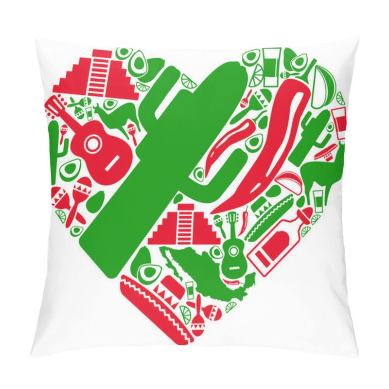 Personality  Love To Mexico Pillow Covers
