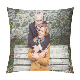 Personality  Smiling Mature Couple Hugging Pillow Covers