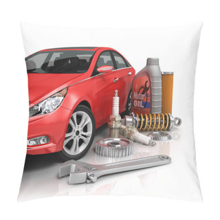 Personality  Auto Parts With Beautiful Car. Pillow Covers