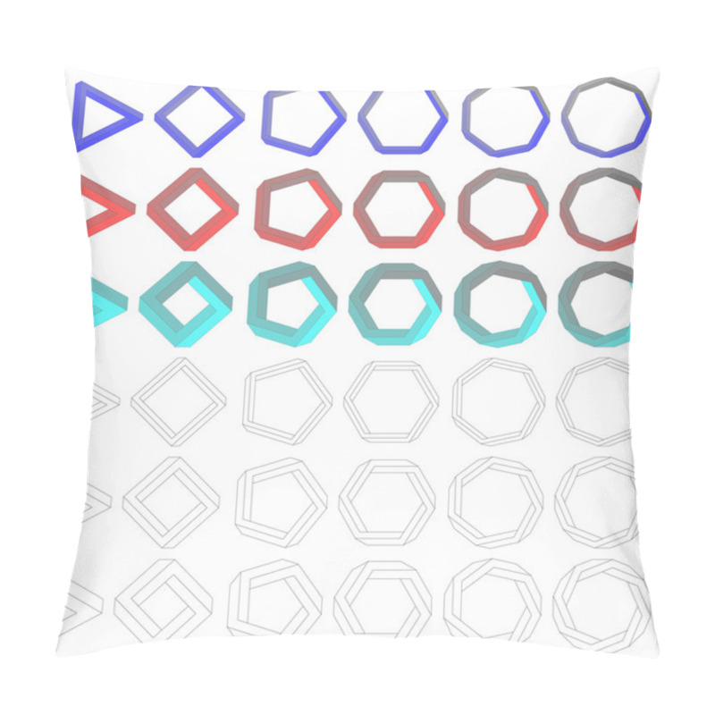 Personality  Collection of impossible Penrose polygons pillow covers