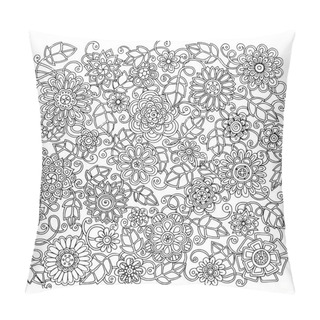 Personality  Ethnic Floral Retro Doodle Background Pattern Circle In Vector. Pillow Covers