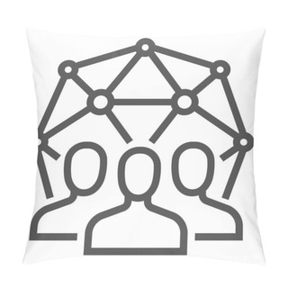 Personality  Community  Square Line Vector Icon. Pillow Covers