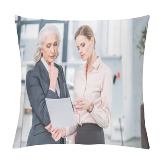Personality  Businesswomen Discussing In Office  Pillow Covers