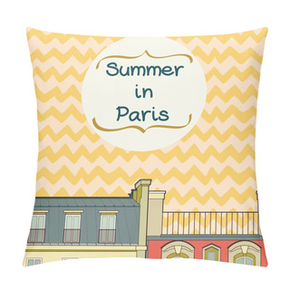 Personality  Cartoon Paris Roofs. Pillow Covers