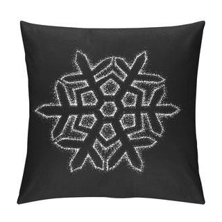 Personality  Snowflake Over Black Pillow Covers