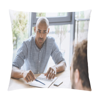 Personality  African American Businessman At Meeting Pillow Covers
