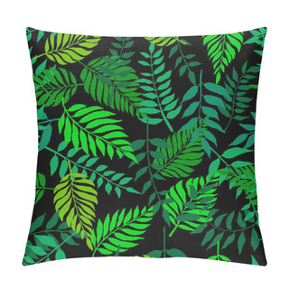 Personality  Seamless Pattern With Fresh Green Leaves Pillow Covers