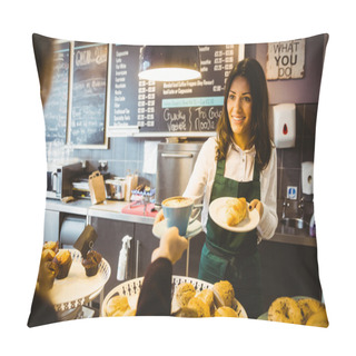 Personality  Waitress Serving Cup Of Coffee Pillow Covers