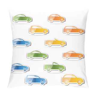 Personality Different Types Of Cars Icons Pillow Covers