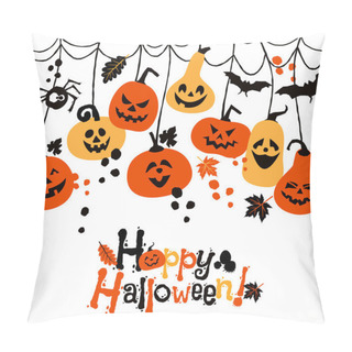 Personality  Halloween Background Of Pumpkins. Pillow Covers