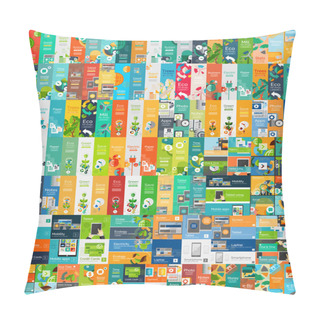 Personality  Mega Collection Of Flat Web Infographic Concepts Pillow Covers