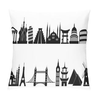 Personality  World Famous Travel Landmarks And Monuments Pillow Covers