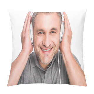 Personality  Man Listening Music With Headphones Pillow Covers
