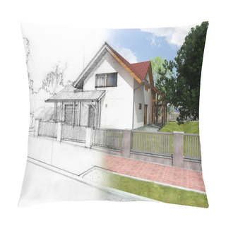Personality  House Sketch And Visualization Pillow Covers