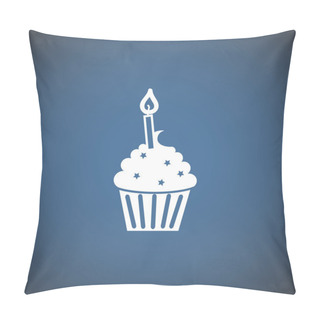 Personality  Cupcake Dessert With Candle  Pillow Covers