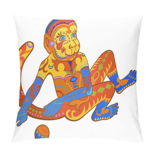 Personality  Ethnic Ornamented Multicolor Monkey Pillow Covers