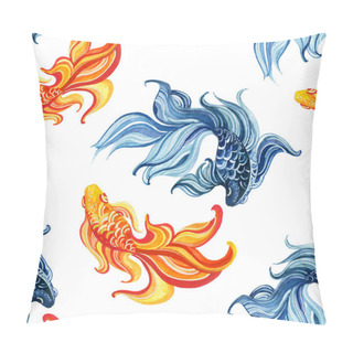 Personality  Watercolor Asian Goldfishes Pillow Covers