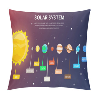 Personality  Solar System And Planets In Universe Illustration.vector Design Pillow Covers