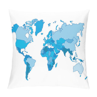 Personality  Political World Blue Map And Vector Illustration Pillow Covers