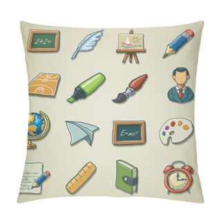 Personality  Freehands Icons - School Pillow Covers