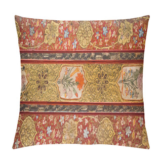 Personality  Ottoman Floral Patterns On Wood Pillow Covers