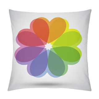 Personality Abstract Colorful Spectrum Flower Heart Pillow Covers