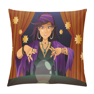 Personality  Fortune Teller Reading Crystal Ball Pillow Covers
