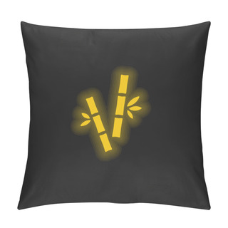 Personality  Bamboo Canes Yellow Glowing Neon Icon Pillow Covers