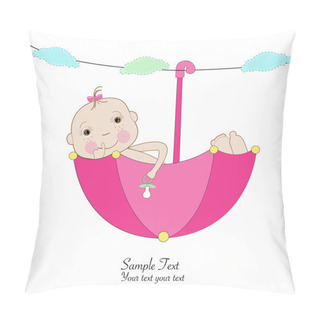 Personality  Baby Girl Greeting Card Umbrella Greeting Card Pillow Covers