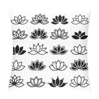 Personality  Lotus Flower Design, Set, Yoga Vector Abstract Collection  Pillow Covers
