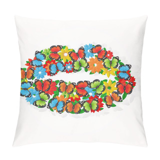 Personality  Vector Background With Butterflies And Flowers. Pillow Covers