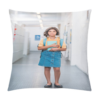 Personality  Schoolgirl With Backpack And Book Pillow Covers