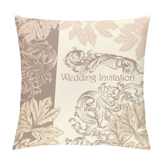 Personality  Wedding Invitation With Vintage Flourishes Pillow Covers