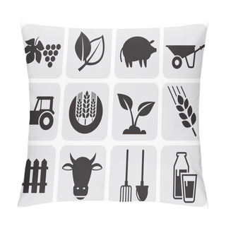 Personality  Farming Icons. Pillow Covers