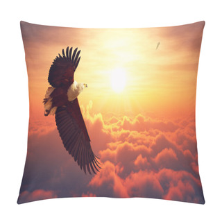 Personality  Fish Eagle Flying Above Clouds Pillow Covers