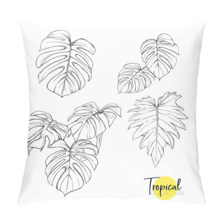 Personality  Tropical Plant. Vector Illustration In Botanical Style. Pillow Covers