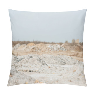 Personality  Sand Molds And Slag In Field With Sky At Background Pillow Covers