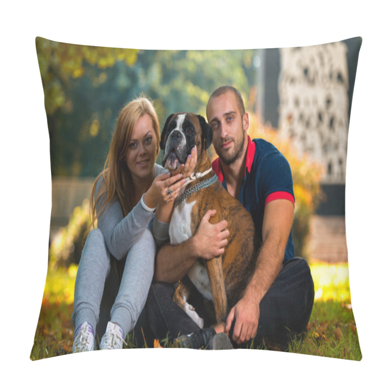 Personality  Pretty Young Family With Dogs pillow covers