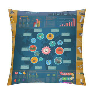 Personality  Set Of Elements And Tools Of Metallurgical Industry For Creating Pillow Covers