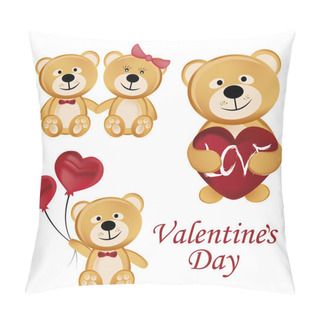 Personality  Bears For Valentine's Day Pillow Covers